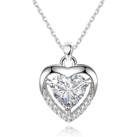 Hopeariipus, 925 Sterling Hopeaketju Kristallisyämellä Naisille