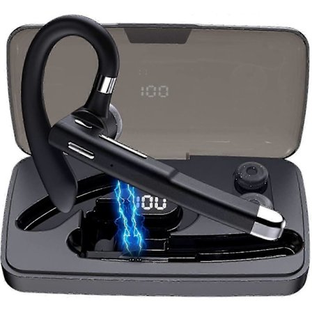 Portabelt bluetooth-headset, bluetooth-headset med inbyggd mikrofon för hemmet, bilkörning, arbete, kontor (svart)