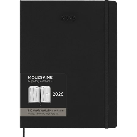 Diary 12M Weekly Vertical PRO 2026 Hardcover XL Black