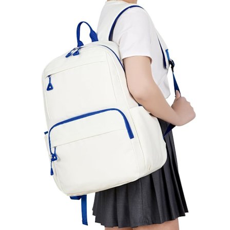 Skoltaske Let Rygsæk til Teenagepiger og Drenge, Vandafvisende Bogtaske til Universitet, Arbejde og Rejser Blå