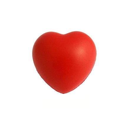 3-pakning - Stressball / Klemmeball - Hjerte - 6 cm