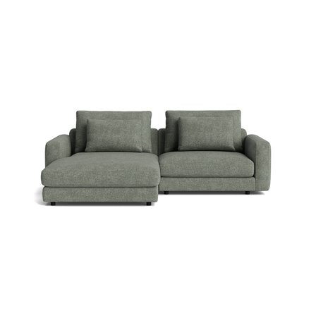Mellow chaiselong sofa, venstrevendt - Casone Lys Grå/Grøn - 231x171x82 - Sofa, chaiselong