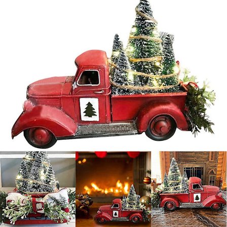 Jule LED-lys lastebilbilpynt Xmas Festival Hjem Desktop Resin Decor Barn Gave [DB]