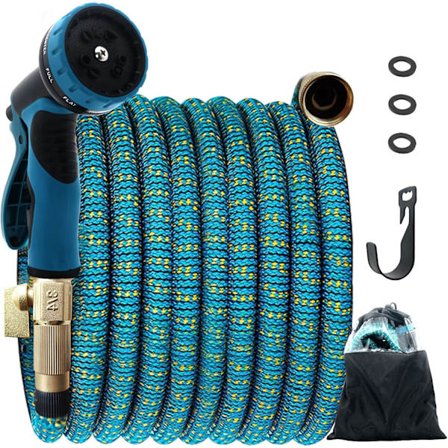 15 m till 15 m Expanderbar Trädgårdsslang, AISIR Flexibel Trädgårdsslang med 10 Funktionsmunstycken, Massiva Mässingsbeslag.