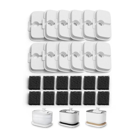 12 pakke erstatningsfiltre for Dockstream Wireless Water Fountain PLWF005/PLWF115/WF105, Pet Fountain Filters