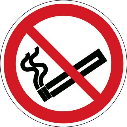 No smoking sign, aluminium, Ø 200 mm