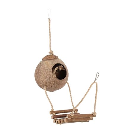 Dekorativt Gömställe för Reptiler med Stege Kokosnötsskal Skydd för Reptiler Ödlor