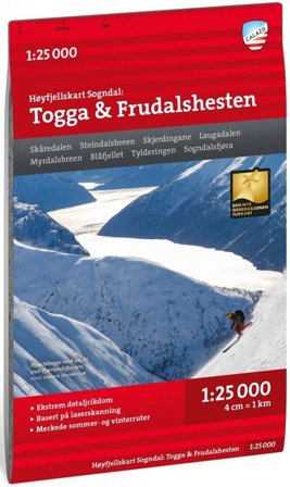 Calazo Høyfjellskart Sogndal: Togga og Frudalshesten 1:25 000