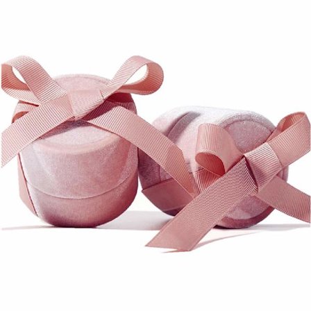 2 stk. Pink Velvet Ring Box Bowknot Smykkeæske Øreringe Bokse Gave Retro Rund Smykkeæske Gaveæske Lille Valentinsdag Fødselsdagsgave (2 stk. Pink)