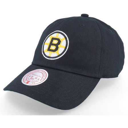 Mitchell & Ness - Negro unconstructed Gorra - Boston Bruins Team Ground 2.0 Black Dad Cap @ Hatstore