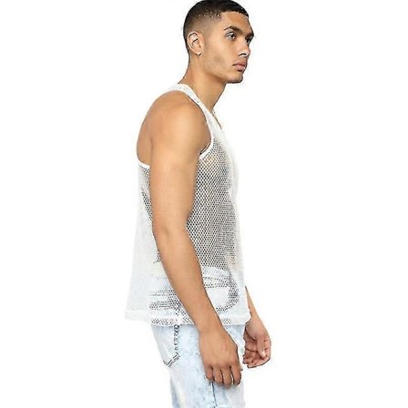 Herr Mesh Fisknät Genomskinlig Skjorta Kortärmad Undertröjor T-shirts