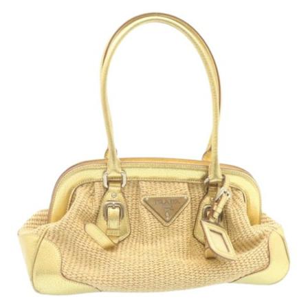 Prada Vintage, Pre-owned Handbag Beige, Dames, Maat:ONE Size,Canvas