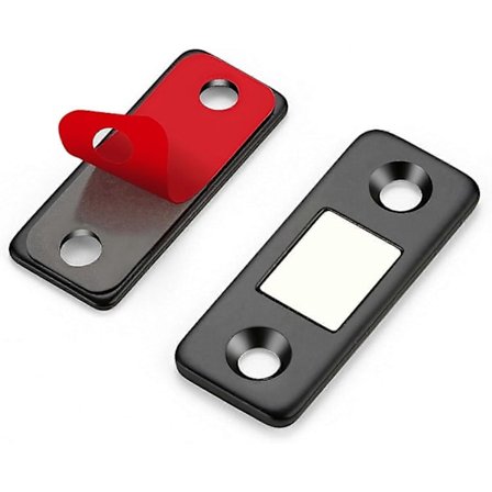 12-pak Ultra Tynde Skabsdørslåse Rustfrit Stål Magnetiske Skabsdørslåse Skabsmagneter Selvklæbende Skuffelås Magnetisk Katte-skab [DB]