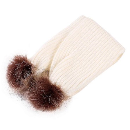 Fluffy Ball Design Vinterstrikket Halstørklæde til Varme og Komfort for Drenge i Koldt Vejr Beskyttelse