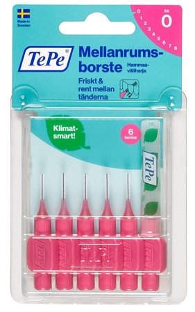 TePe Mellemrumsbørster 0,4 mm 6 stk, Medicin & Pleje, Mund & Tandpleje, Tandstikker