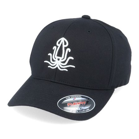 Iconic - Svart flexfit Keps - 3D Squid Black Flexfit @ Hatstore