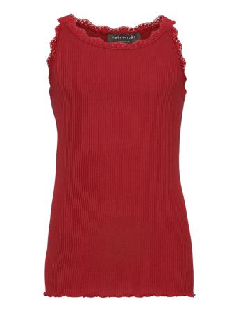 Silk Top W/ Lace T-shirts Sleeveless Rød Rosemunde Kids*Betinget Tilbud