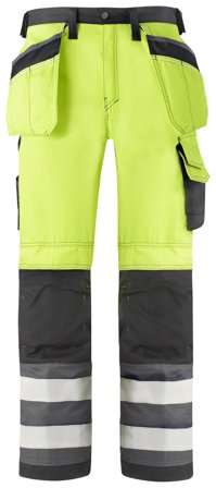 Snickers Workwear 3233 Arbetsbyxa varsel, gul/svart Varsel, Gul/Svart, Kläder