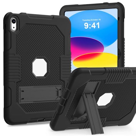 iPad 11 11th Gen / 10.9 10th Gen 2022/2025 Kontrastfärgad Robot Silikon + PC Skal