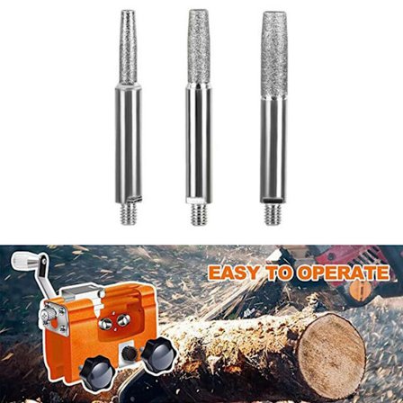 Roterande borr av volframkarbid, filbits av hårdmetall, gravyrfräs, sliphuvud, 3 mm skaft, för 12-20" motorsågar