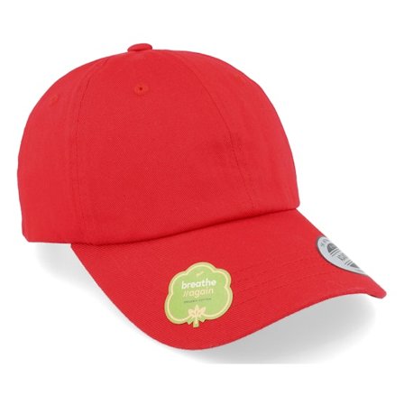 Yupoong - Red - unconstructed - Cap - Organic Red Dad Cap - Hatstore