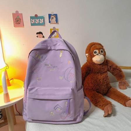 Studentryggsekk Tenåringsbokveske LILLA purple