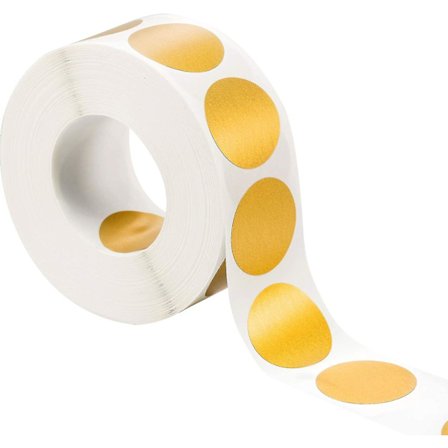 300 stk. Ridse-af-klistermærker Runde Etiketter (guld, 2,5 x 2,5 cm cirkel)