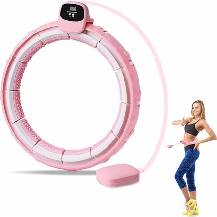 Vægtet Smart Hula Hoop Træningsmassage 2 i 1 Ikke-faldende Vægtet Fitness Hula Hoop med 16 Aftagelige Knuder Størrelse Justerbar