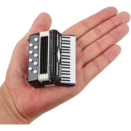 Miniatyr Akkordeon Med Etui Mini Musikinstrument Replika Samleobjekt