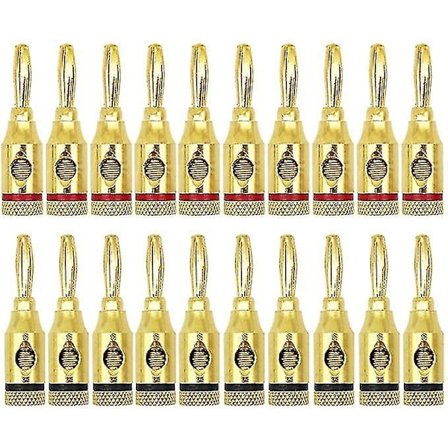 Bananstik 24k Forgyldte Stikkontakter Åben Skrue Type 10 Par