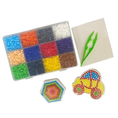 Perlesæt med 3600 perlerør med tilbehør, 12 farver