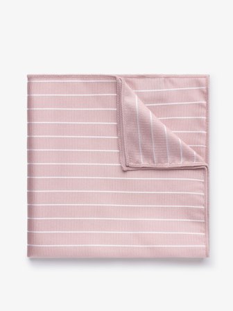 John Henric Men's Pink & White Pinstriped Pocket Square Silk Size Onesize