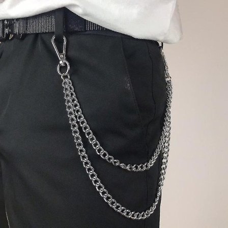 2-pak Mode Buksekæder kompatible med Herre Jeans Kæder Punk Hip Hop Buksekæder Taljekæder Kvinder【pl】