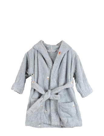 Embroidered Bathrobe 1-2 Years - Pearl Blue Aamutakki Kylpytakki Blue Filibabba