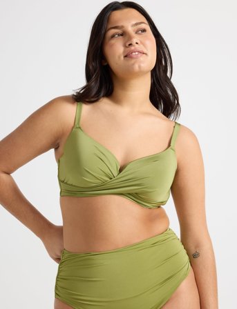Lindex Bra Lilja Twist Swim Shiny - Green - 85 C