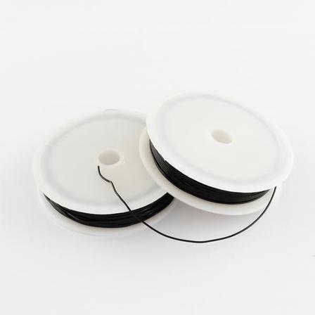 1 rulle 13 mt.svart elastisk tråd 0,7 mm. Ø