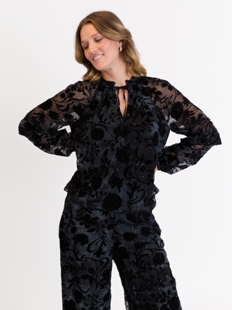 MATCH - Kamala bluse - Marie Philippe - Str. 42 - Dame - Skjorter & Bluser - Blå - 100% viskose