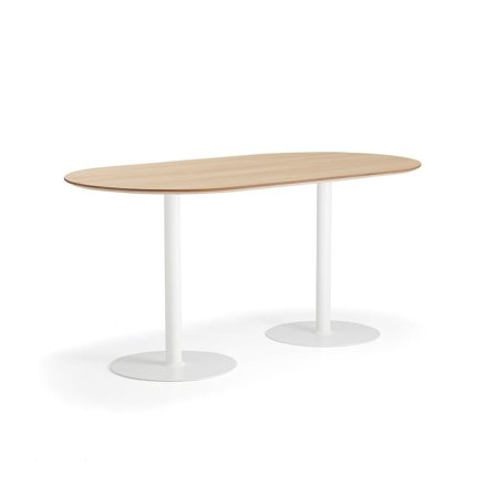 Barbord METRIC, oval, 2000x1000x900 mm, vit/ek