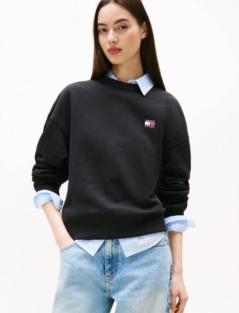 Tommy Jeans Tjw Bxy Badge Crew - Black - M