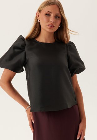 ONLY - Onlmanny 2/4 HEAVY SATIN TOP - Black