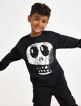 Lindex Collegegenser Med Föret Innside - Black - 104