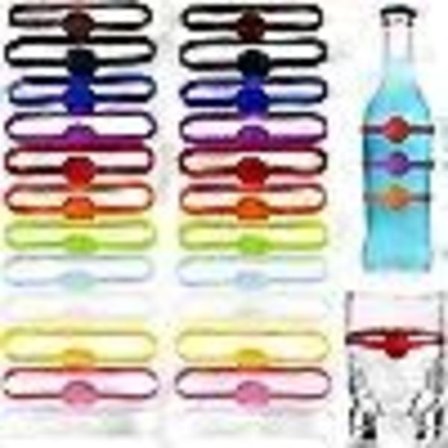 24 stk. Silikone Drikkevaremarkører, Vinglas Charm til Festglas Identifikation, Glasmarkører til Drikkevarer