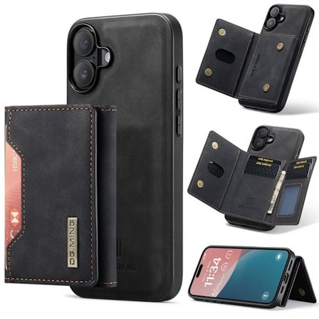 DG.MING iPhone 17 Case with Wallet - Black