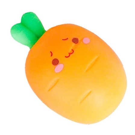 Anti-stress söt morot rolig kläm-leksak ansiktsavlastare squishy stressboll