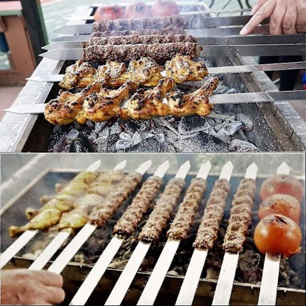 Bbq Grillspyd, tyrkiske grillspyd med trehåndtak, kebabspyd i rustfritt stål, for Koobideh Kebab, tyrkisk stil Bbq-dwdz (FMY)