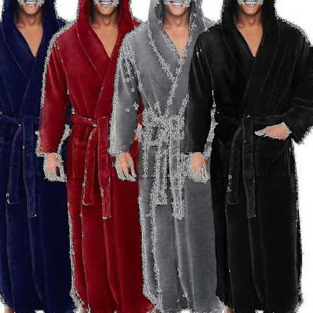 Miesten Fleecepukuinen Pitk Pehme Uimahaalar - Xin Black XL