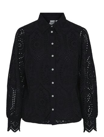 Yasholi Ls Shirt S. Bluse Langermet Svart YAS*Betinget Tilbud
