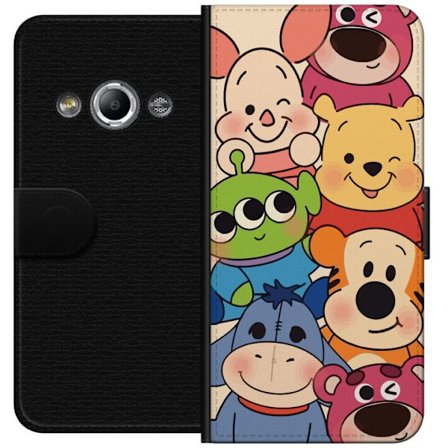 Yhteensopiva Lompakkokotelo Samsung Galaxy Xcover 3 Suloiset Disney-hahmot kuten Nalle Puh, Tiikeri, Ihaa, Lotso ja Avaruusolio poseeraavat yhdessä v