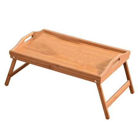 Vikbar bricka i bambu, hopfällbar knäbricka, te- och kaffebord, frukost