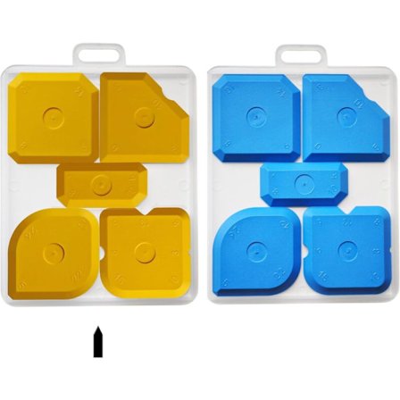 FUGSET5G Ammattimainen silikoniakryylilastan tasoitin, poistotyökalu täydellisiin saumoihin, 5 kpl pakkaus, 1 x 5 kpl keltainen